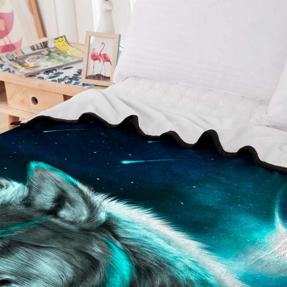 3D Wolf Moon Mandala Wall Hanging Tapestry Rug Bedspread Gypsy Throw Blanket Creative