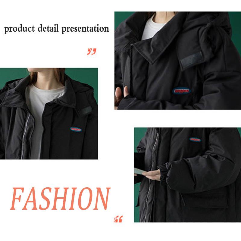 Women's Cotton-padded Jacket Loose Autumn and Winter Thick Padded Jacket Clothes Black Tooling Jacket Women