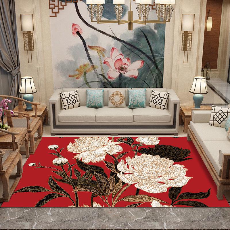 3D Peacock Carpet for Living Room Flower Printed Sofa Large Carpets Bedroom Floor Mats Area Rugs