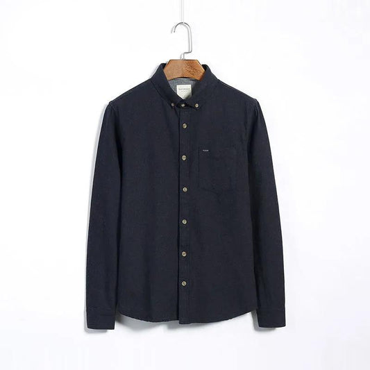 Brushed Shirt Men's Long-sleeved Cotton Flannel Shirt Casual Spring and Autumn Clothing All-match Youth Loose Tooling Jacket Tide
