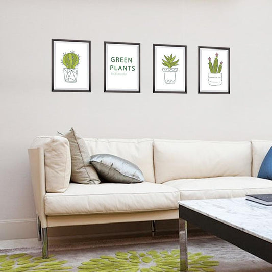 decorative cactus aloe potted creative wall stickers kindergarten wall stickers manufacturers