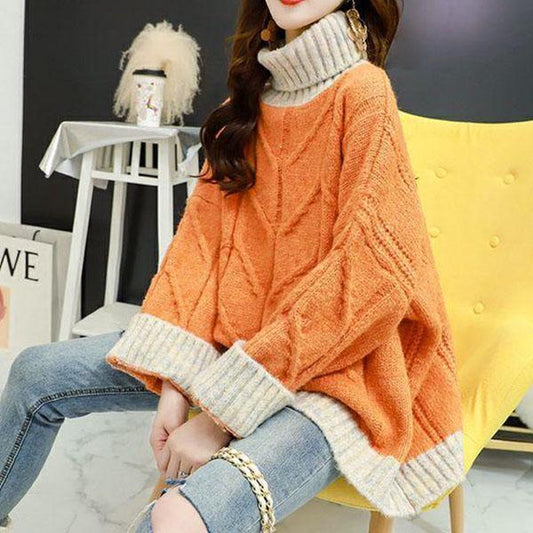 Autumn and Winter Turtleneck Sweater Women Loose Outer Wear Lazy Style Wild Thick Thick Top for Outer Wear