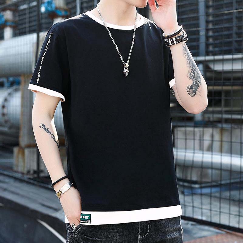 Summer Short-sleeved Men's Solid Color T-shirt Student Loose Men's Shirt