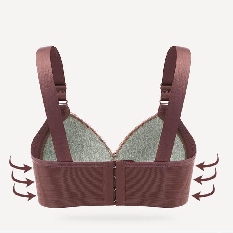 Female Beauty Back Gathering Anti-Sagging Bra Thin Section Receiving Breast No Steel Ring Sexy Lace Lightweight Soft Bra