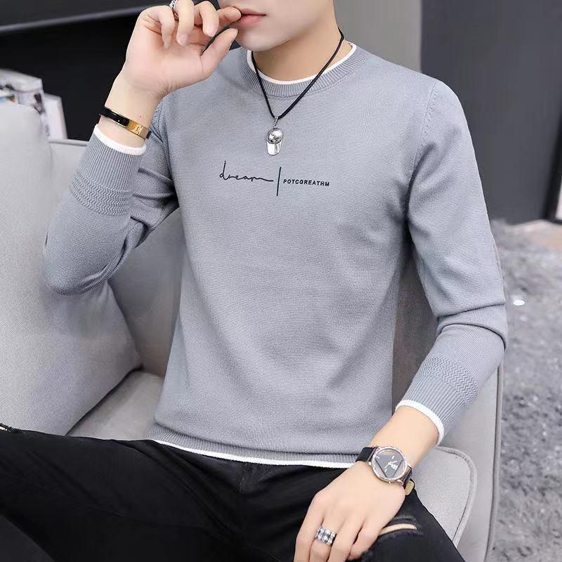 Spring Men's Thick Sweater Trend Warm Knit Sweater Handsome Men's Bottoming Shirt Trend