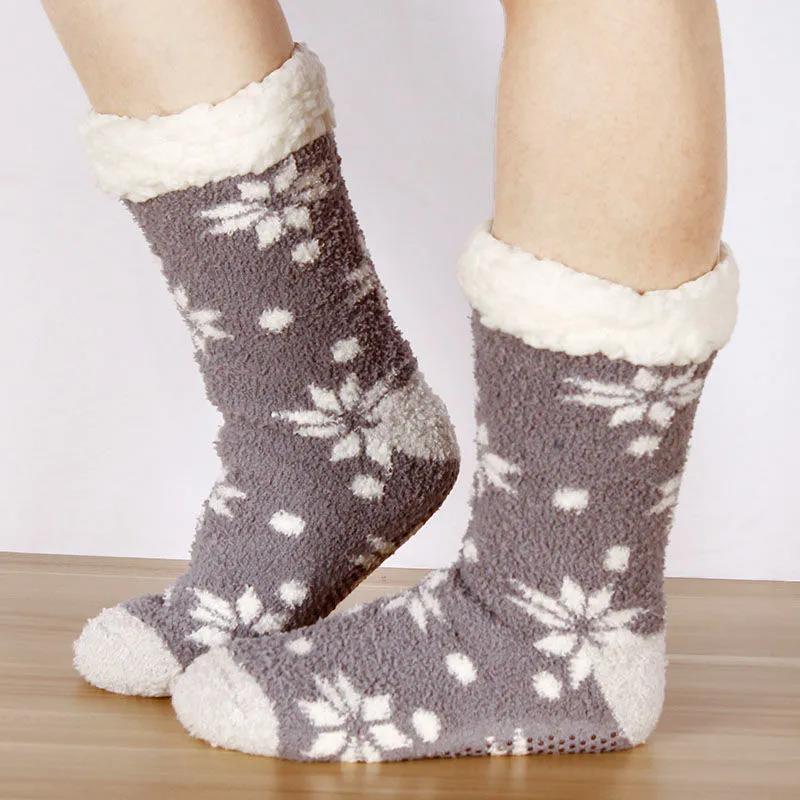 Winter Lamb Plush Socks Plus Velvet Thickening Home Wear Floor Socks Ladies Long Tube Socks