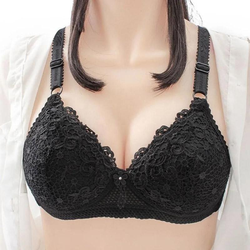 Thin Sexy Beautiful Back Breathable Lace Without Steel Rings Gathering Adjustable Anti-sagging Women's Underwear Bra