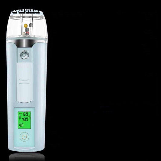 Portable Hand-Held Facial Steamer with Usb Charging Treasure Function Beauty Water Meter Led