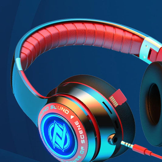 Luminous Bluetooth Headset Head-mounted Subwoofer Plug Cartoon Computer Mobile Phone Wireless Sports Game Headset Universal