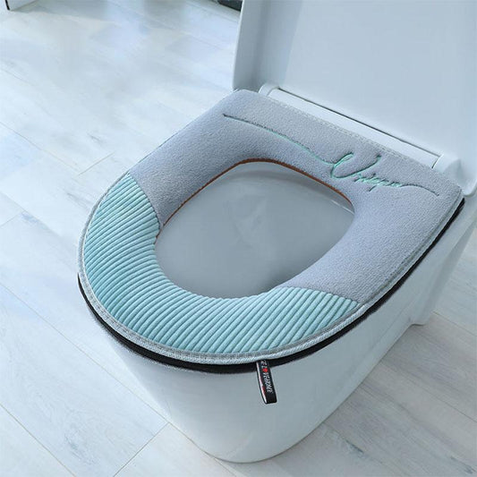 High Quality Solid Color Toilet Pad Plush Universal Thickened Toilet Seat Toilet Seat Zipper