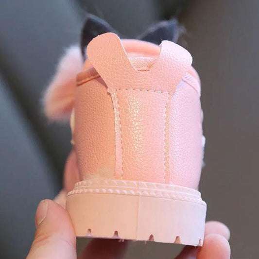 Children's Velcro Snow Boots Waterproof Winter Princess Cotton Boots Girl's Non Slip Plush Martin Boots