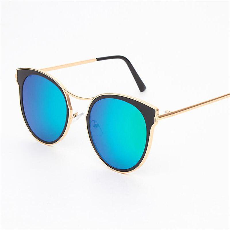 WTEMPO Summer Fashion Metal Big Frame Women Sunglasses Colorful Lens Oversize Sunglasses Ladies