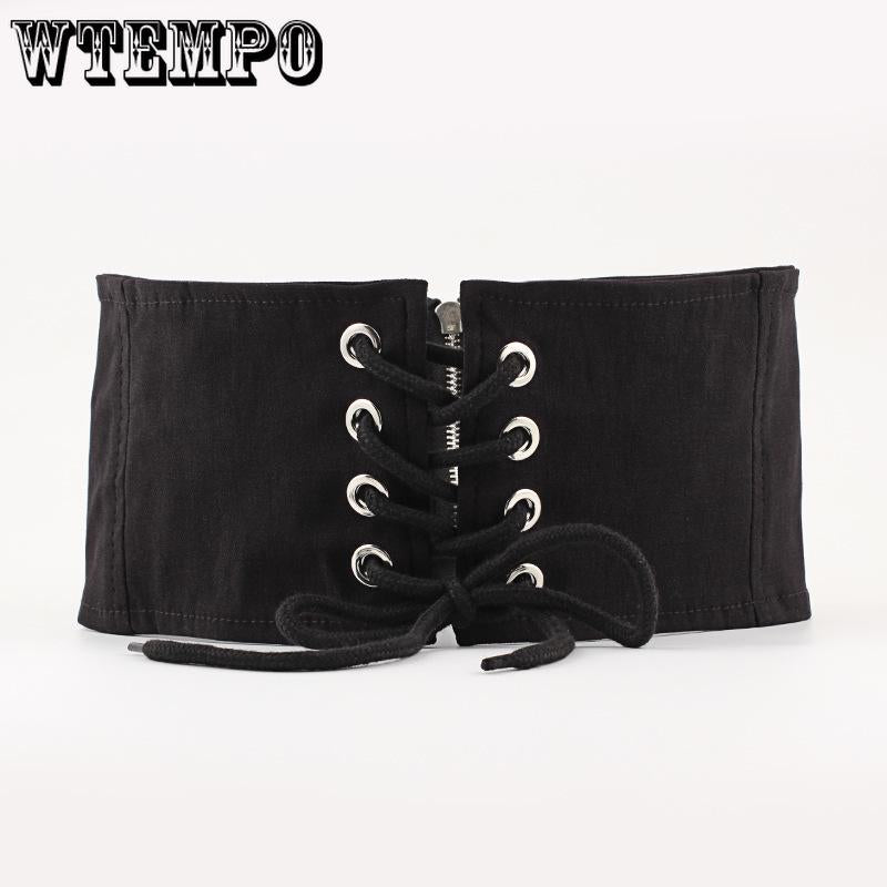 Women elastic thin leather waist belt fashion party skirt with belt casual long