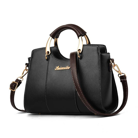 Wild Crossbody Bag Women Black Leather Anti-theft Multi-function Large Capacity Shoulder Bag Tote