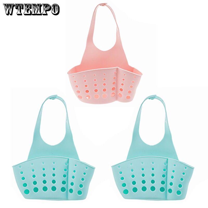 Kitchen Supplies Sink Drain Rack Pool Hanging Bag Wall Hanging Storage Rack Drain Basket Rack