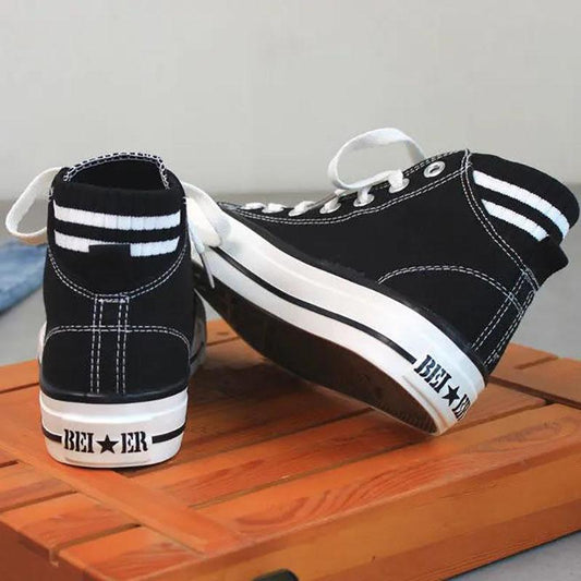 High-top Canvas Shoes Female Students Korean Style Shoes College Style Trendy Sports Shoes Women
