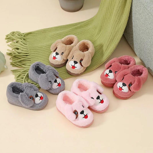 Children's Cotton Slippers Bag with Non-slip Soft Bottom for Primary School Students To Keep Warm In Winter Cartoon Cute Cotton Slippers