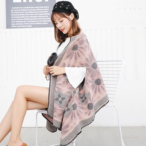 Fashion Coat Female Mid-length Shawl Autumn Winter Women Casual Oversized Cloak Nizi Coat Tide
