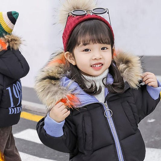 Girls Warm and Windproof Hooded Jacket Padded Winter Clothes