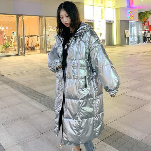 Glossy Down Cotton-padded Jacket Women's Loose Winter Coat Winter Jacket New Women's Clothing