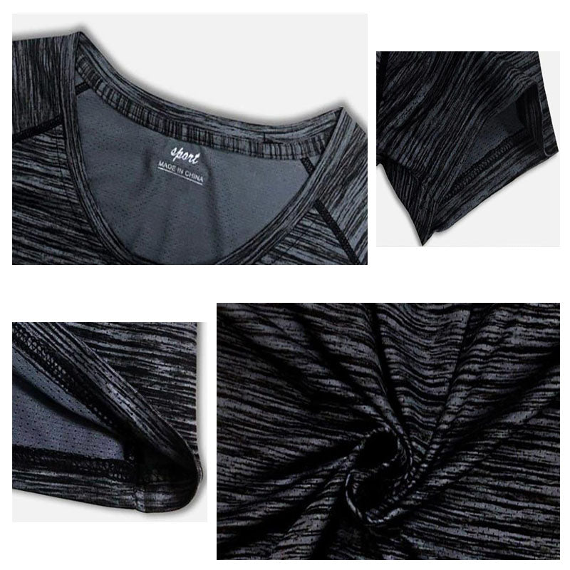 Men Sports T-shirt Outdoor Shirt Summer Breathable Casual Quick Dry Top Half Sleeve Elastic Off-road Tees Running Clothing