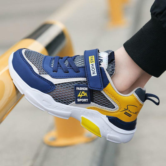 Summer Mesh Breathable Children's Shoes Pull Back Boys' Sneakers Boy's Hollow Single Mesh Box Shoes