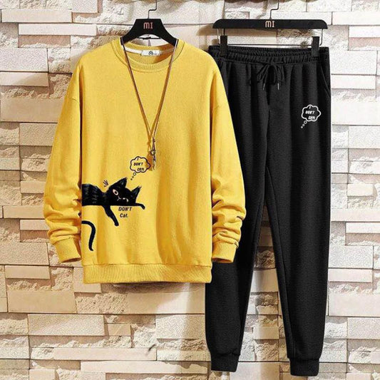 Top/suit Long-sleeved Suit Men's Jacket Spring and Autumn Pullover Sweater Tide Brand T-shirt Large Size Student Sports Casual Long Pants