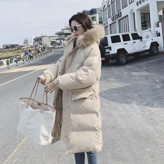Women's Cotton-padded Jacket Women's Mid-length Coat Korean Style Loose Cotton-padded Clothes Bread Clothes Thick Winter Padded Jacket