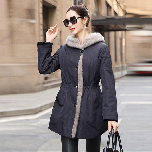 Pai Overcome Women's Mid-length Imitation Mink Fur Coat Ni Overcomes Imitation Mink Fur Coat Imitation Fur Coat