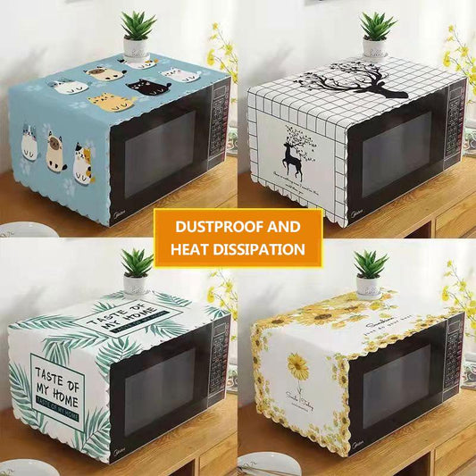 Microwave Oven Cover Dust Cover Oil-proof Thickened Splash-proof Oven Cover Cloth Universal Waterproof Cover Towel Household Dust-proof Cloth