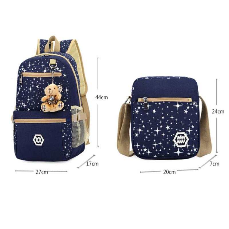 Canvas Shoulder School Bag Backpack Travel Satchel Rucksack Handbag