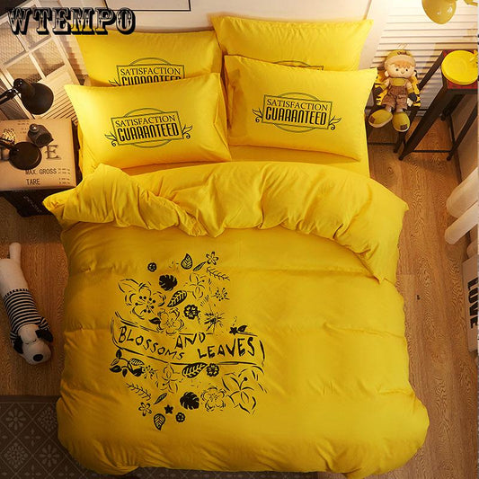 4pcs Bedding Set Super King Size Duvet Cover Adult Bed Sheet Polyester Bedclothes