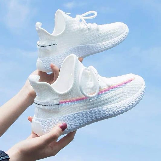 Spring and Summer Chameleon Coconut Shoes Women's Sports Breathable Ins Breath White Running Shoes