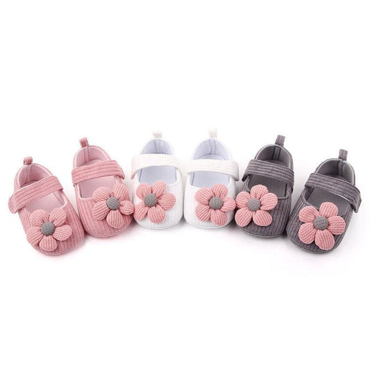 Baby Shoes Spring Cute Baby Girl Anti-Slip Casual Walking Shoes Flower Decoration Sneakers Soft Soled Baby Prewalker