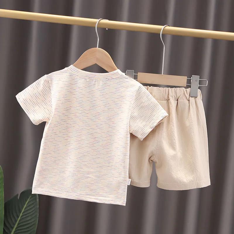Boy's Summer Suit, Children's Printed Patch, Baby Children's Summer Thin Two-piece Suit