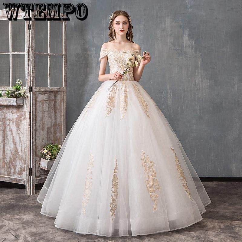 Luxury Lace Embroidery Wedding Dresses Long Train Sweetheart Elegant Plus size Vestido De Noiva