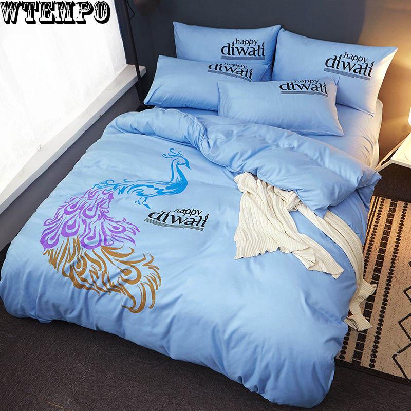 4pcs Bedding Set Super King Size Duvet Cover Adult Bed Sheet Polyester Bedclothes