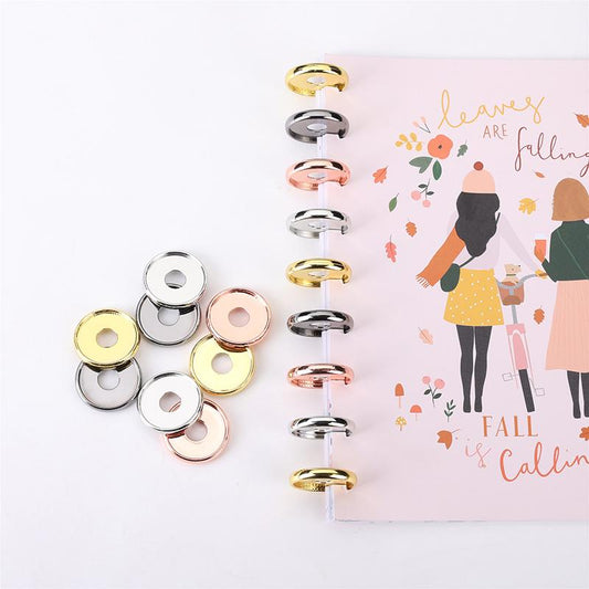 11 Pieces Plastic Mini Discs Multicolor Binding Ring Discs Expansion Discs for Add Extra Pages, Notes or Artwork