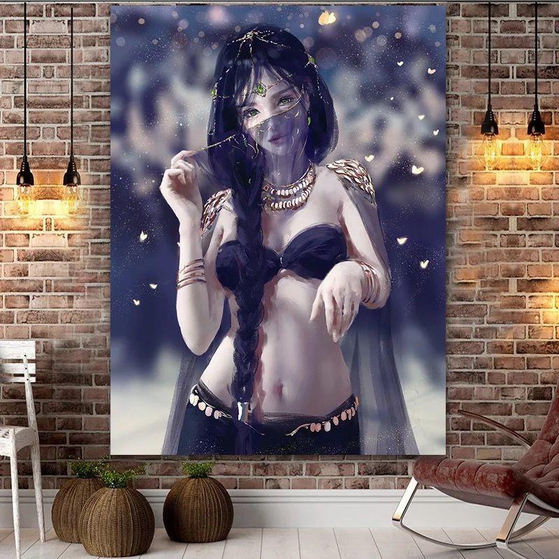 Ghost Knife Net Red Sexy Background Cloth Home Bed Dormitory Rental Room Renovation Decoration Hanging Cloth