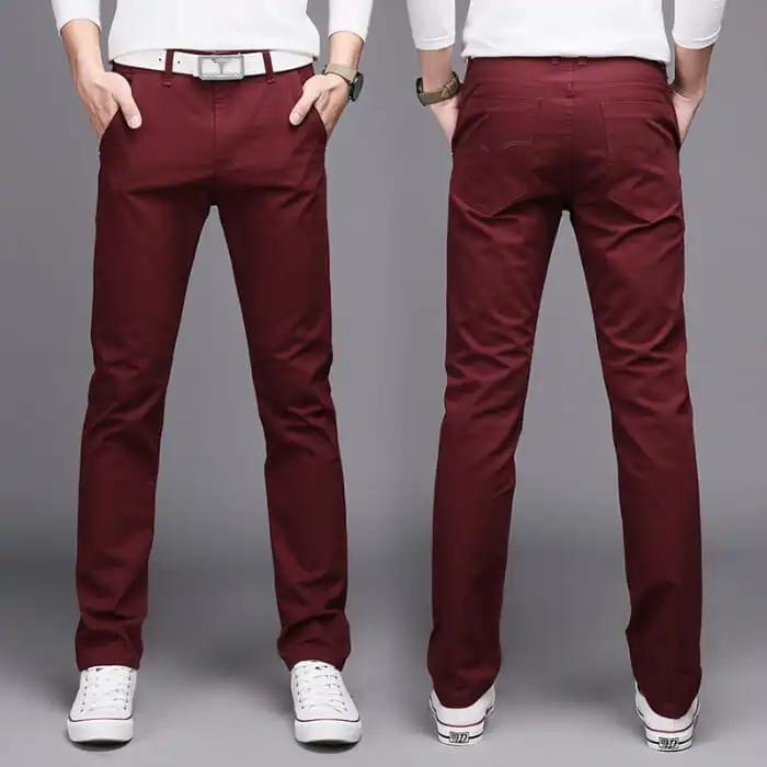 Spring and Autumn Cotton Solid Color Pants for Men Loose Straight Sweatpants All-match Men's Business Sports Casual Trousers