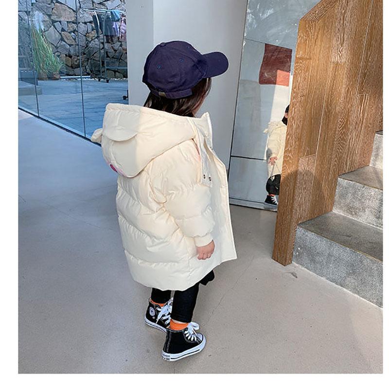 White Duck Down Girls Down Jacket Thickened Mid-length Windproof Warm Jacket