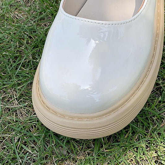 British Women's Summer Leather Shoes College Style Increased Platform Shoes Japanese Soft Girl Vintage Mary Jane Shoes