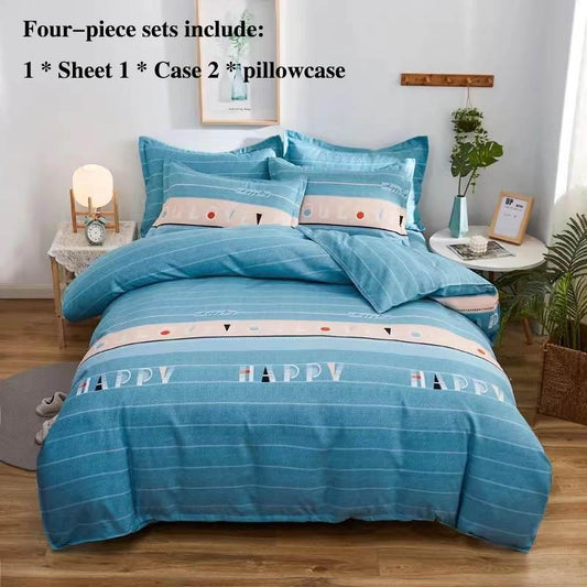 Bed Supplies Grinding Four-piece Thick Twill Bed Single Pillow Package Set Home Bedding