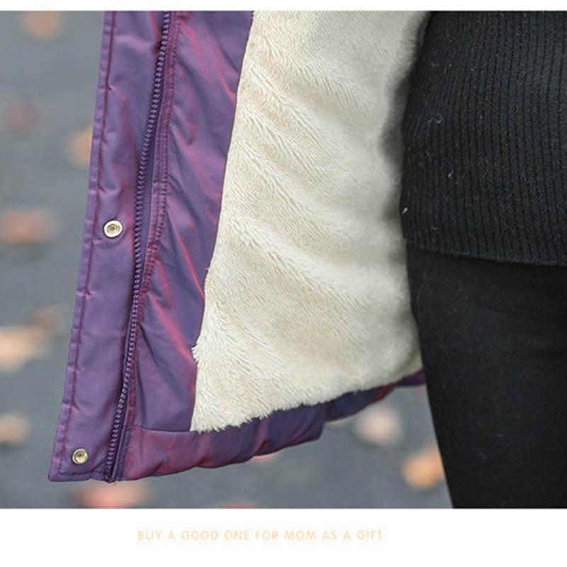 Fashion Middle-aged Mother's Winter Clothes Mid-length Coat Plus Velvet Padded Down Padded Jacket