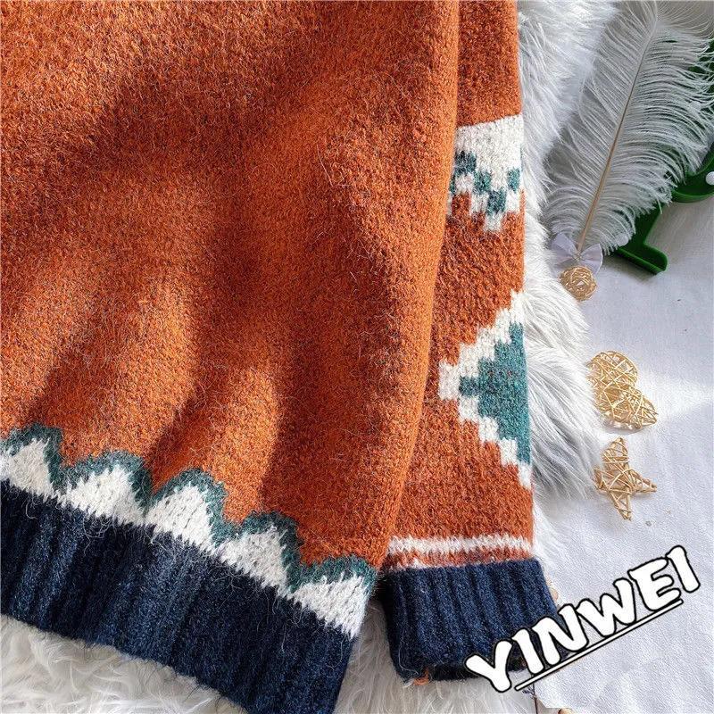 Sweater Women's Winter Thickening Loose and Lazy Wind Autumn and Winter Foreign Style Japanese Pullover Bottoming Sweater