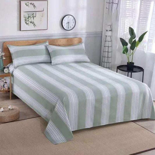 Bedding Three-piece Set Pure Cotton One-piece Bed Sheet Two Pillowcases Four Seasons Universal Naked Sleep Thick Cotton Washable