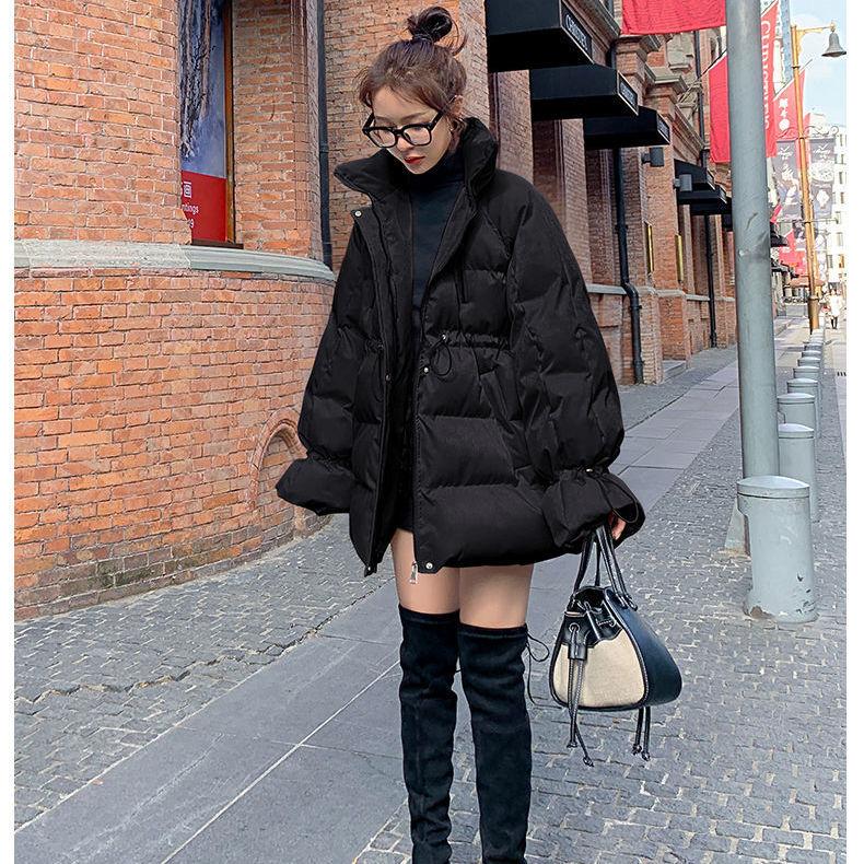 Winter Padded Jacket Women Korean Style Mid-length Fashion Loose Waist Bread Jacket Thick Warm Cotton Jacket Tide