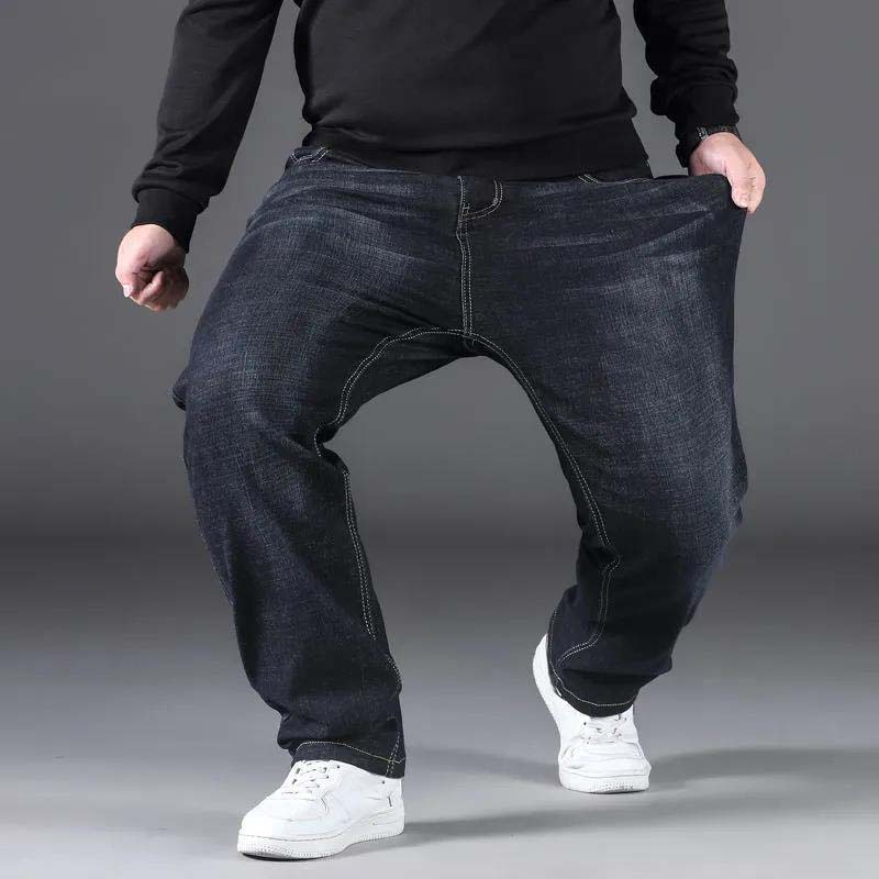 Large Size Jeans Male Loose Straight Stylus Plus Fertilizer High Waist Trousers Leg Trousers