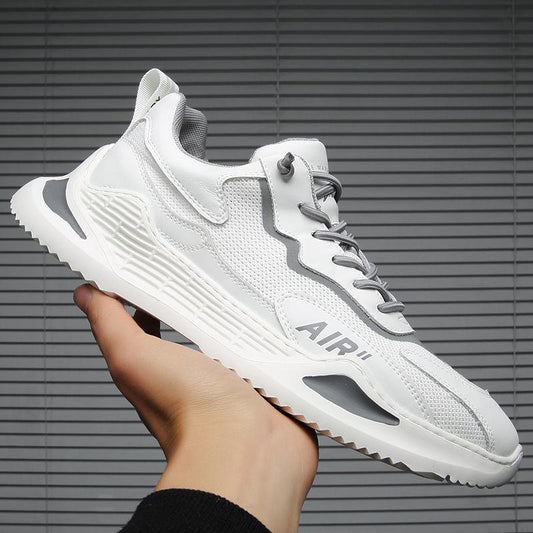 Men Dad Sneakers Platform Leather Mesh Sports Sneakers Lace Up Thick Bottom Trainers Shoes Boys Casual Sneakers Men