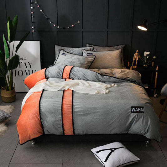 Flannel Bed Linen Set Winter Warm Bedding Sets Bedclothes Queen King Size Duvet Cover Set